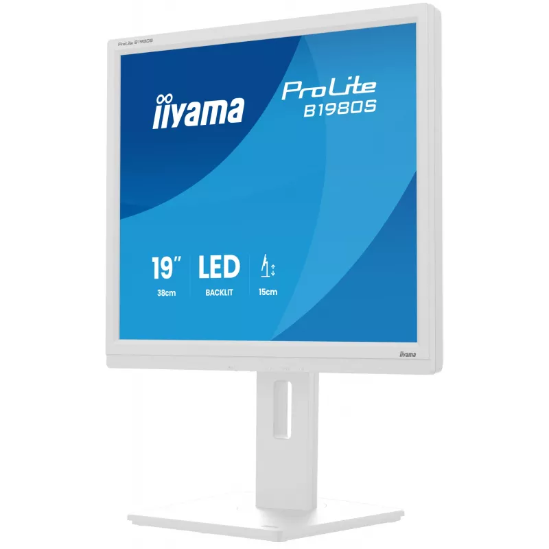 iiyama ProLite B1980S-W1 datora monitors 48,3 cm (19 inch) 1280 x 1024 SVGA LED balts