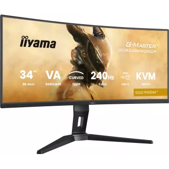 iiyama G-MASTER GCB3486WQSCP-B1 dators monitors 86,4 cm (34 colli) 3440 x 1440 pikseļi UltraWide Quad HD Melns