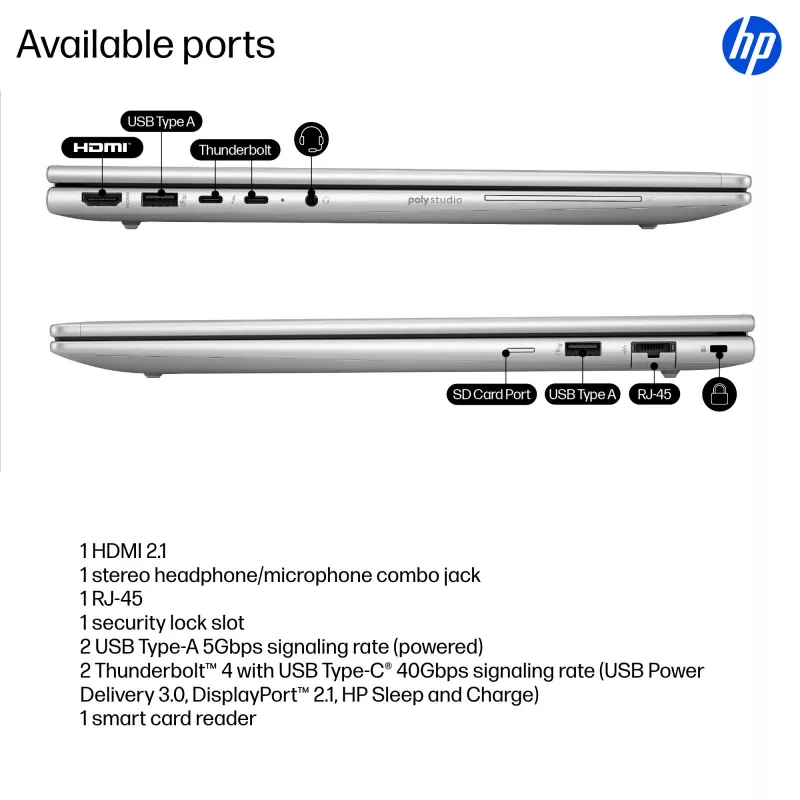 HP EliteBook 6 G1i AI Intel Core Ultra 7 255U Klēpjdators 40,6 cm (16 collu) WUXGA 16 GB DDR5-SDRAM Wi-Fi 7 (802.11be) Windows 11 Pro AI PC Sudrabs