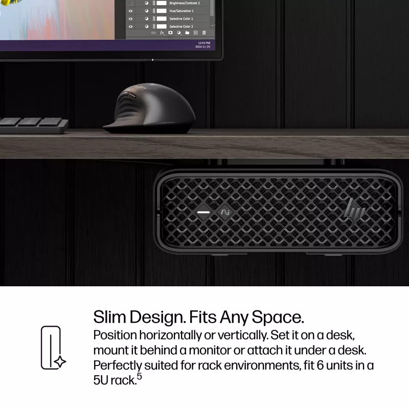 HP Z2 Mini G1i A40LPET AI darbstacijas mini dators, Intel Core Ultra 7 265K, 32 GB RAM, 1 TB SSD, NVIDIA RTX 2000 Ada 16 GB, Wi-Fi 7, Windows 11 Pro