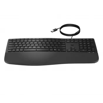 HP 485 Comfort vadu tastatūra, pilna izmēra, USB, membrānas slēdži, ar plaukstas balstu