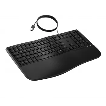 HP 485 Comfort vadu tastatūra, pilna izmēra, USB, membrānas slēdži, ar plaukstas balstu