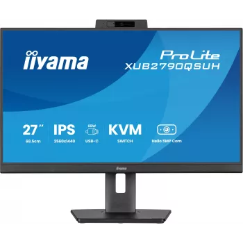 Iiyama ProLite XUB2790QSUH-B2 27 collu QHD IPS monitors ar Windows Hello kameru