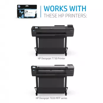 HP 728 130 ml Matēti melna tintes kasetne DesignJet