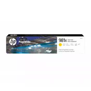 HP 981X High Yield Yellow Original PageWide kasetne, dzeltena, 1 gab., 10000 lpp.