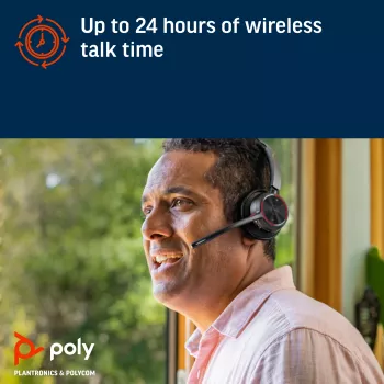 HP Poly Voyager 4320 Microsoft Teams sertificētas bezvadu austiņas USB-A + BT700 uztvērējs