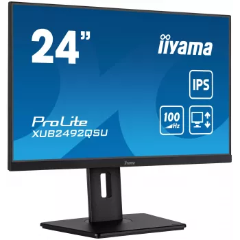 iiyama ProLite XUB2492QSU-B1 dators monitors 60.5 cm (23.8 colli) 2560 x 1440 pikseļi Quad HD LED Melns