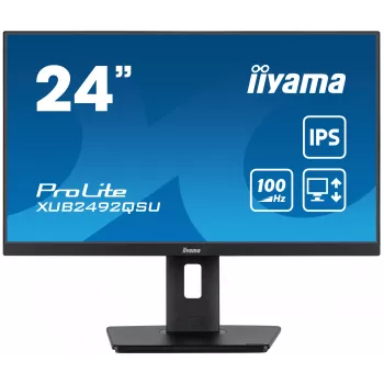 iiyama ProLite XUB2492QSU-B1 dators monitors 60.5 cm (23.8 colli) 2560 x 1440 pikseļi Quad HD LED Melns