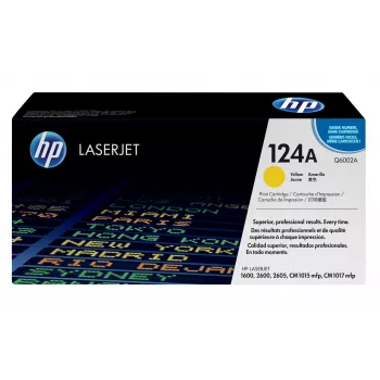 HP 124A dzeltena oriģinālā lāzera tonera kasetne, 2000 lpp, dzeltena, 1 gab.