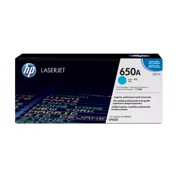 HP 650A ciāna oriģinālā lāzerprintera tonera kasetne