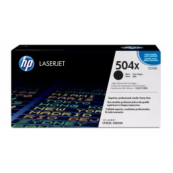 HP 504X High Yield Black Original LaserJet Tonera kasetne, 10500 lpp., Melna, 1 gab.