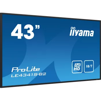 iiyama PROLITE LE4341S-B2 digitālās izkārtnes plakanais panelis 108 cm (42,5 collas) LCD 350 cd/m² Full HD Melns 18/7
