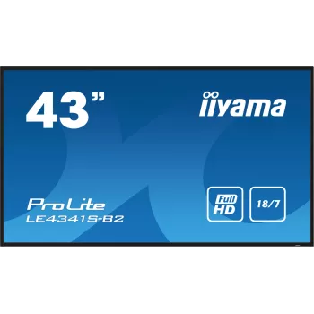 iiyama PROLITE LE4341S-B2 digitālās izkārtnes plakanais panelis 108 cm (42,5 collas) LCD 350 cd/m² Full HD Melns 18/7
