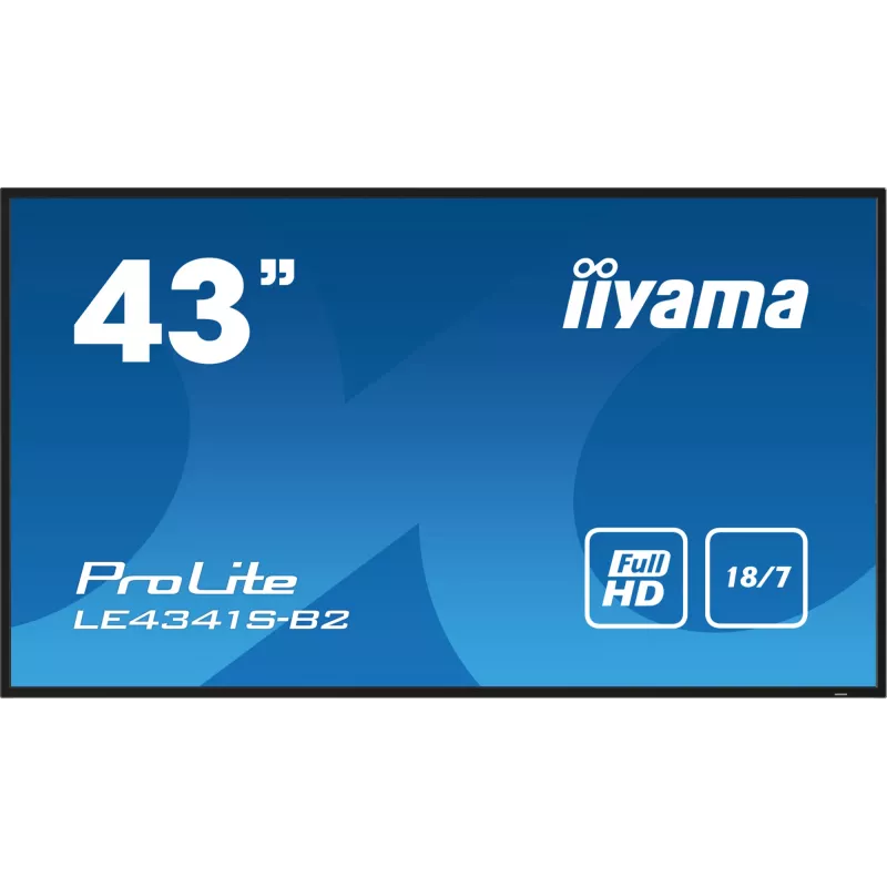 iiyama PROLITE LE4341S-B2 digitālās izkārtnes plakanais panelis 108 cm (42,5 collas) LCD 350 cd/m² Full HD Melns 18/7