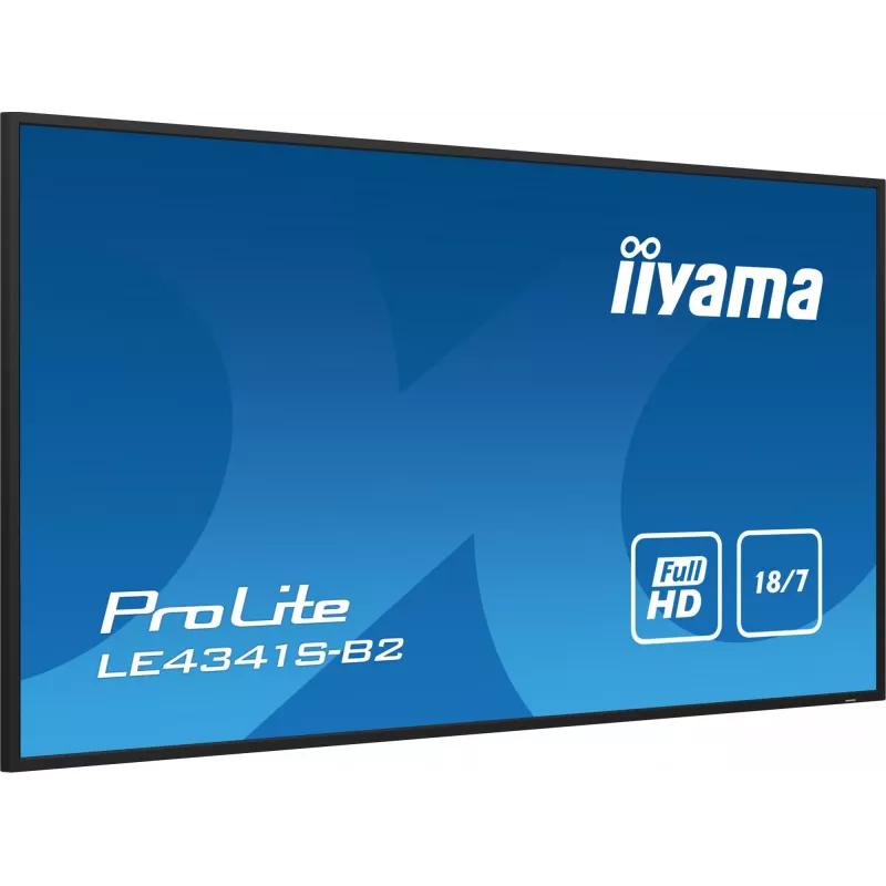 iiyama PROLITE LE4341S-B2 digitālās izkārtnes plakanais panelis 108 cm (42,5 collas) LCD 350 cd/m² Full HD Melns 18/7