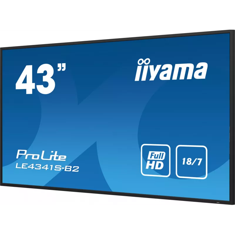 iiyama PROLITE LE4341S-B2 digitālās izkārtnes plakanais panelis 108 cm (42,5 collas) LCD 350 cd/m² Full HD Melns 18/7