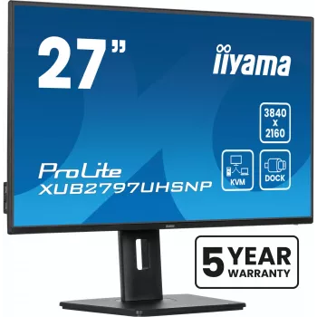iiyama ProLite XUB2797UHSNP-B1 dators monitors 68.6 cm (27 colli) 3840 x 2160 pikseļi 4K Ultra HD LED Melns