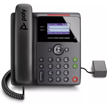 IP telefons POLY Edge B10 Melns ar vadu 2 līnijas LCD displejs