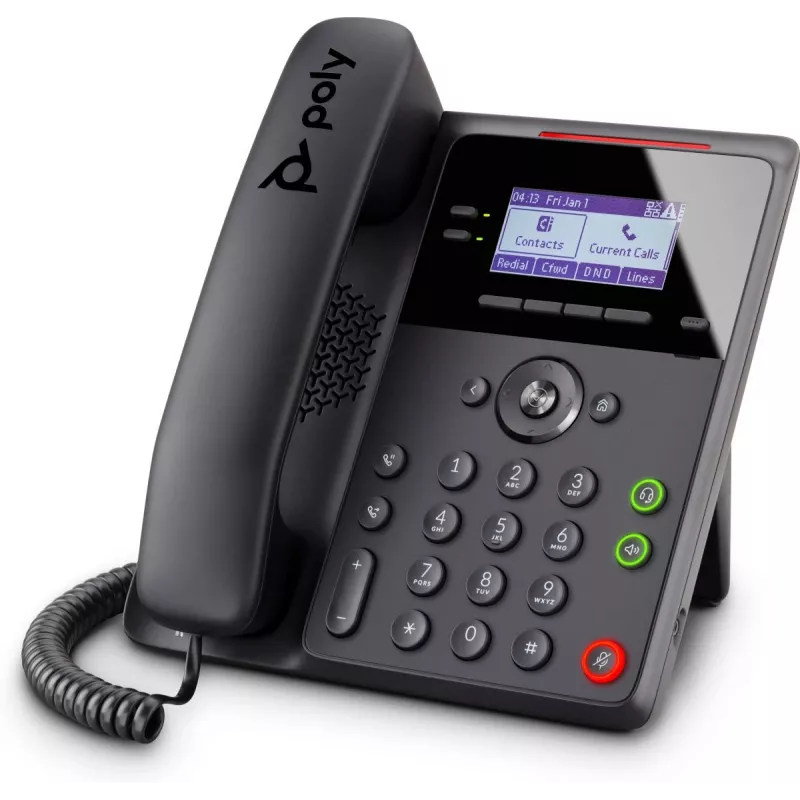 IP telefons POLY Edge B10 Melns ar vadu 2 līnijas LCD displejs