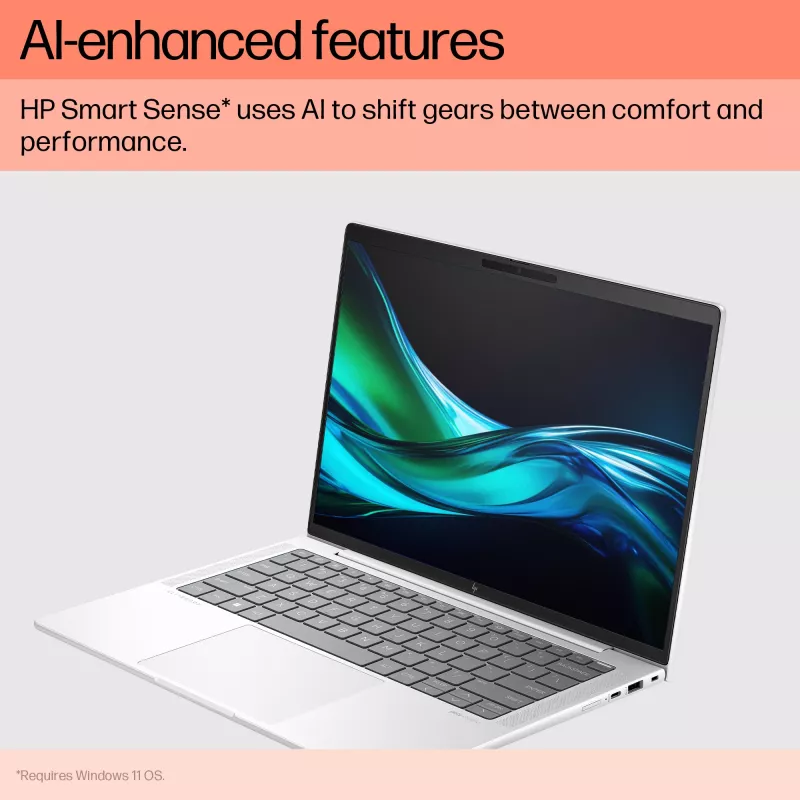 HP EliteBook 1040 G11 Intel Core Ultra 7 155H klēpjdators 35,6 cm (14 collu) WUXGA 16 GB LPDDR5x-SDRAM 512 GB SSD Wi-Fi 7 (802.11be) Windows 11 Pro AI PC Sudrabs