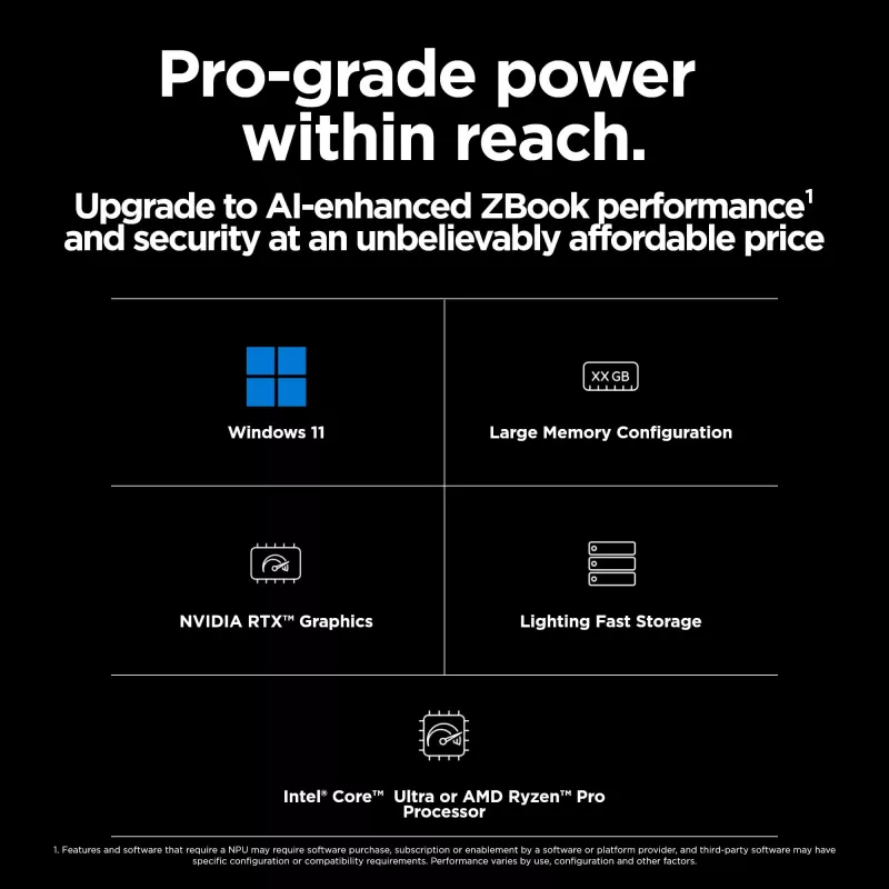HP ZBook Power G11 mobilā darbstacija, 16 collu WQXGA, Intel Core Ultra 7 155H, 32 GB DDR5, 1 TB SSD, NVIDIA RTX A1000, Wi-Fi 6E, Windows 11 Pro