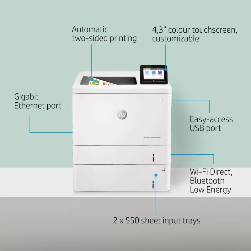 HP Color LaserJet Enterprise M555x, lāzerkrāsu printeris, A4, 38 lpp/min, duplekss