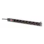 DIGITUS PDU - 1U alumīnija statīva 7x drošības + 1x kontaktligzda 16A 4000W 250VAC 50/60Hz pārslodzes aizsardzība