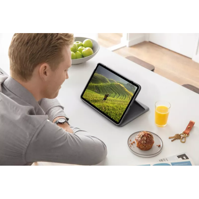 LOGITECH Folio Touch aizmugurgaismota tastatūra ar skārienpaliktni Oxford Grey iPad Air (4. paaudze) Deutsch Qwertz