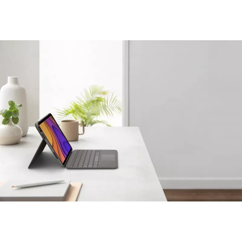 LOGITECH Folio Touch aizmugurgaismota tastatūra ar skārienpaliktni Oxford Grey iPad Air (4. paaudze) Deutsch Qwertz