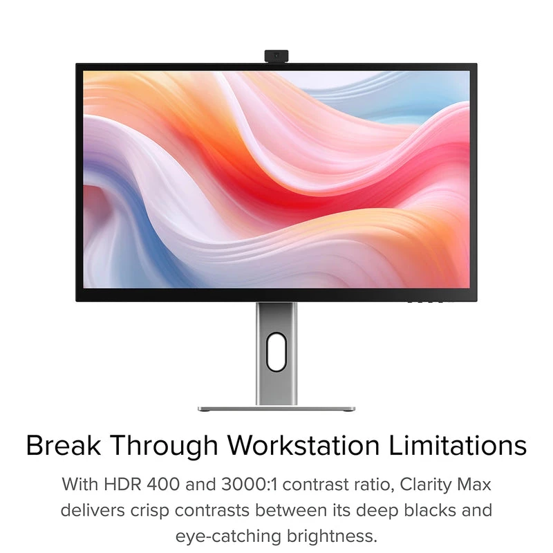 ALOGIC Clarity Pro 27 inch 4K UHD monitors ar 65W PD un iebūvētu tīmekļa kameru