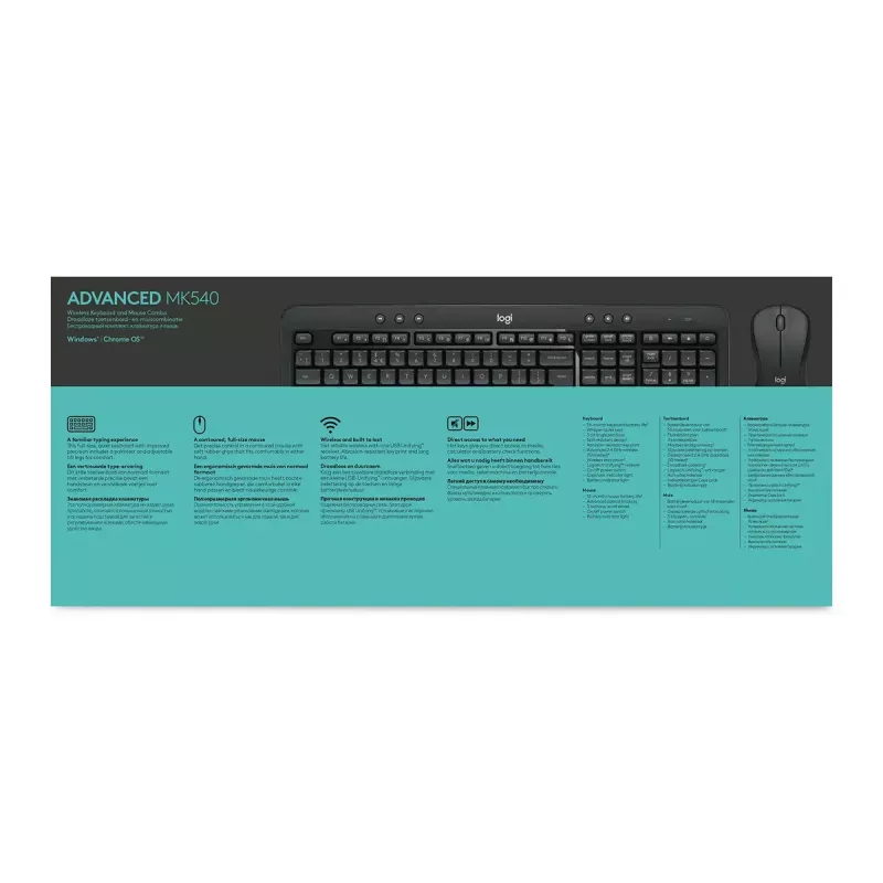 LOGITECH MK540 Advanced bezvadu tastatūras un peles komplekts - AZERTY (Beļģijas)
