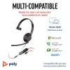 HP Poly Blackwire 5210 Monaural USB-C austiņas + 3,5 mm ligzda + USB-C/A adapteris (Bulk)