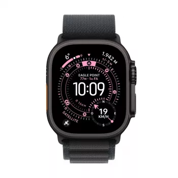 Viedpulkstenis Apple Watch Ultra 3 GPS + Cellular 49mm Melns Titāna Korpuss ar Melnu Alpine Loop Siksniņu (Vidējs)