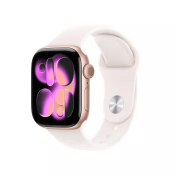 APPLE Watch Series 11 GPS + Cellular 42mm Rozā zelta alumīnija korpuss ar Light Blush Sport siksniņu S/M