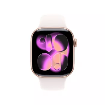 APPLE Watch Series 11 GPS + Cellular 42mm Rozā zelta alumīnija korpuss ar Light Blush Sport siksniņu S/M