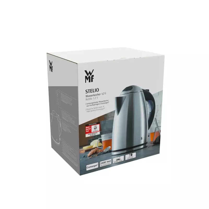 WMF Stelio 0413020012 elektriskā tējkanna 1.7 L 2400 W Melna, Nerūsējošais tērauds
