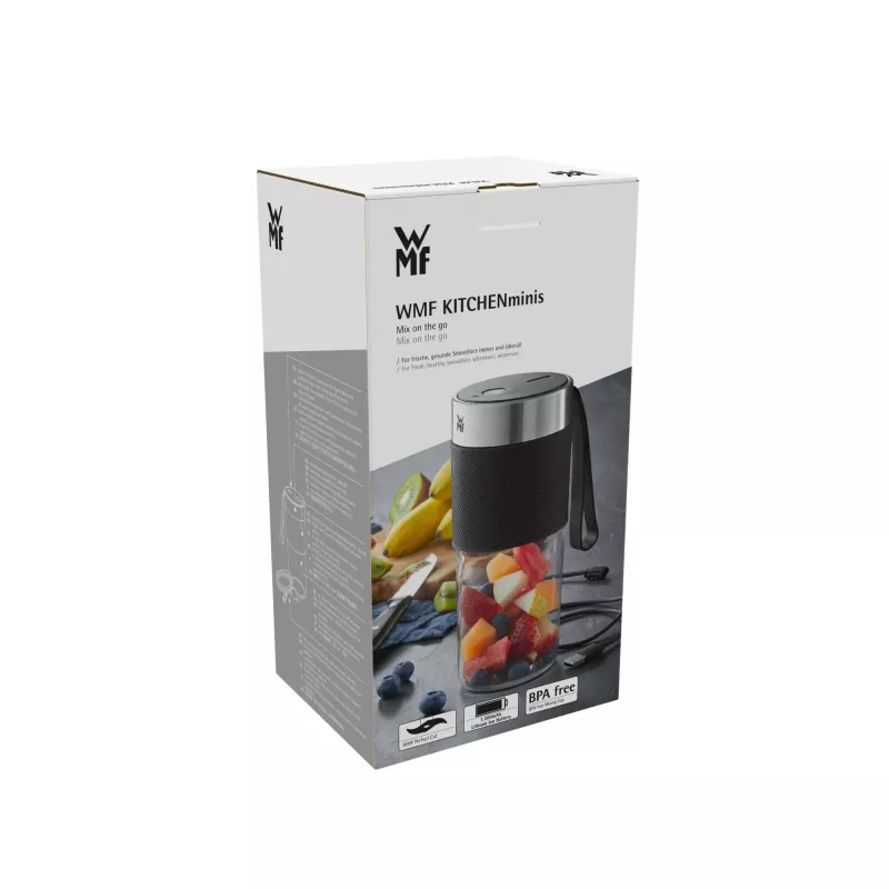 WMF KITCHENminis 0416700011 0.3 L Rokas blenderis 50 W Melns, Nerūsējošs tērauds, Caurspīdīgs