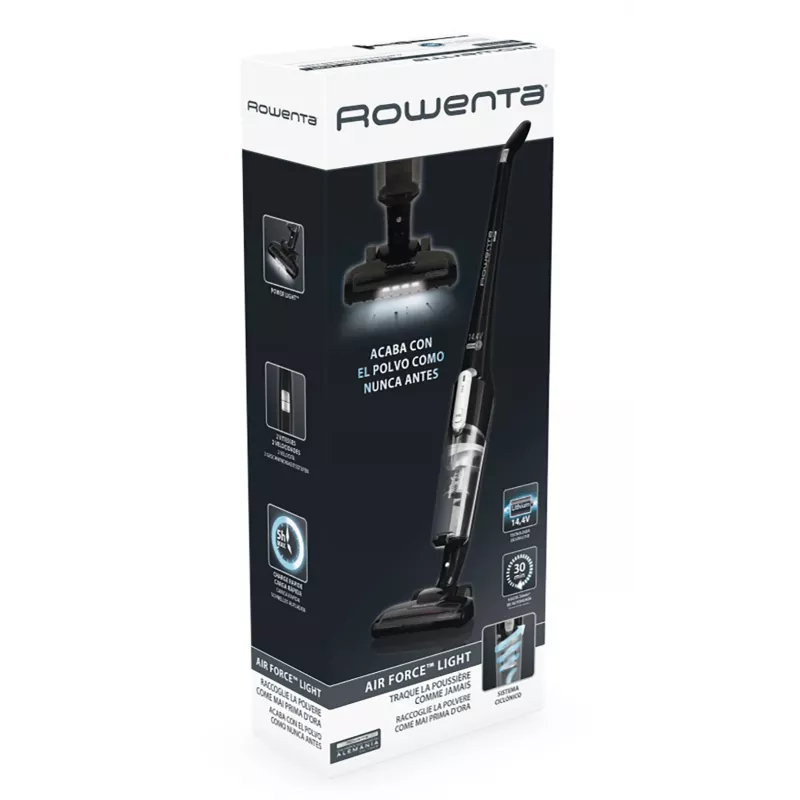 Rowenta Air Force Light RH6545 bezvadu putekļsūcējs, sauss, bezmaiss, 0.65 L, melns