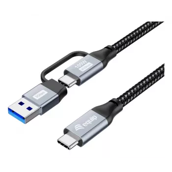 Equip 128433 USB kabelis USB 3.2 Gen 2x2 3 m USB A/USB C USB C Melns