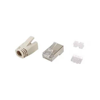 Equip Cat.6A RJ45 ekranētu spraudņu komplekts 100gab. Nerūsējošais tērauds, caurspīdīgi balts