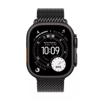 Viedpulkstenis Apple Watch Ultra 3 GPS + Cellular 49mm Melns Titāna Korpuss ar Melnu Titāna Milānas Cilpu Vidējs