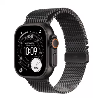 Viedpulkstenis Apple Watch Ultra 3 GPS + Cellular 49mm Melns Titāna Korpuss ar Melnu Titāna Milānas Cilpu Vidējs