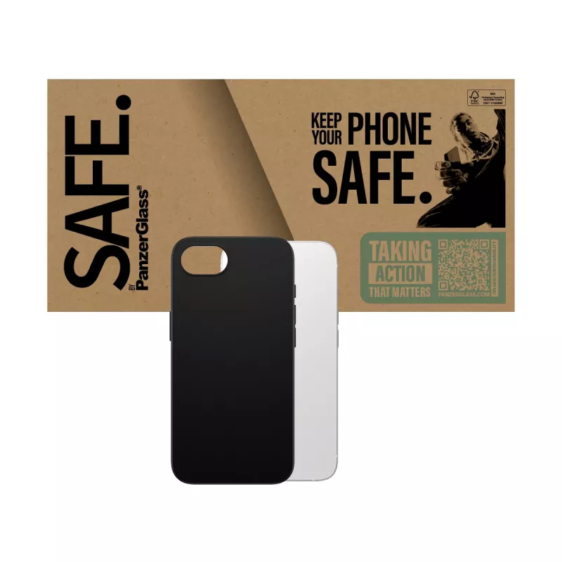 PanzerGlass SAFE. by ® TPU Macītis Melns iPhone 17e | 16e