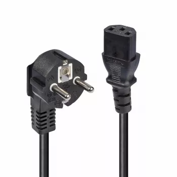 Lindy 3m Schuko 2 kontaktu spraudnis uz IEC C13 strāvas kabelis, melns