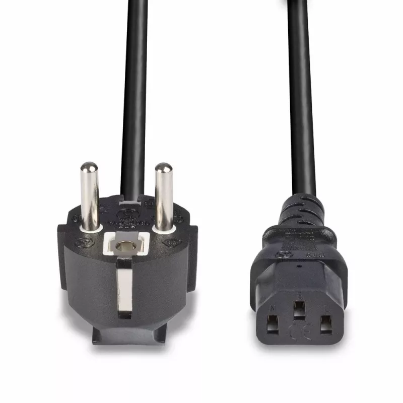 Lindy 3m Schuko 2 kontaktu spraudnis uz IEC C13 strāvas kabelis, melns