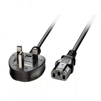 Lindy 2m UK uz IEC C13 tīkla kabelis