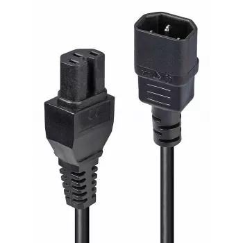 Lindy 2m IEC C14 uz IEC C15 'Hot Condition' strāvas kabelis, melns
