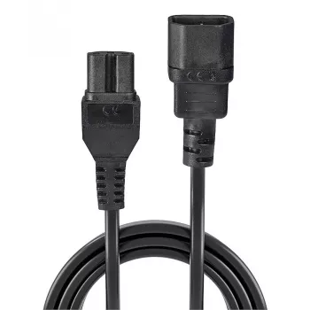 Lindy 2m IEC C14 uz IEC C15 'Hot Condition' strāvas kabelis, melns