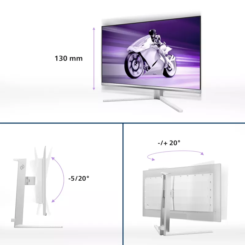 Philips Evnia 8000 27M2N8500/00 dators monitors 67,3 cm (26,5 collu) 2560 x 1440 pikseļi Quad HD QD-OLED Balts