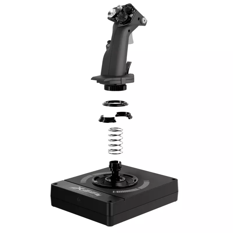 Logitech G X56 H.O.T.A.S. vadības kursts un gāzes svira (Saitek Pro Flight X56 Rhino), vadu USB, PC, melns